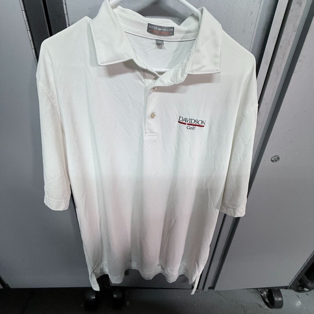 Peter Millar Summer Comfort Davidson Wildcats XL Red White Golf Polo Steph Curry